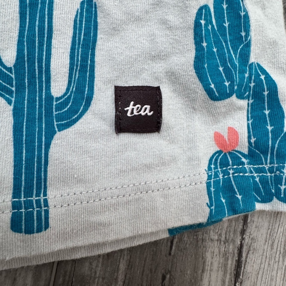 Tea Collection Girls Dress Size 6 Years Cactus Tank Summer Cotton Jersey Button - Picture 6 of 6